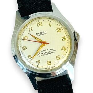 Eloga Vintage Manual Wind Swiss Watch Mens Swiss AS1686 17Jewels 33 mm Case 60s